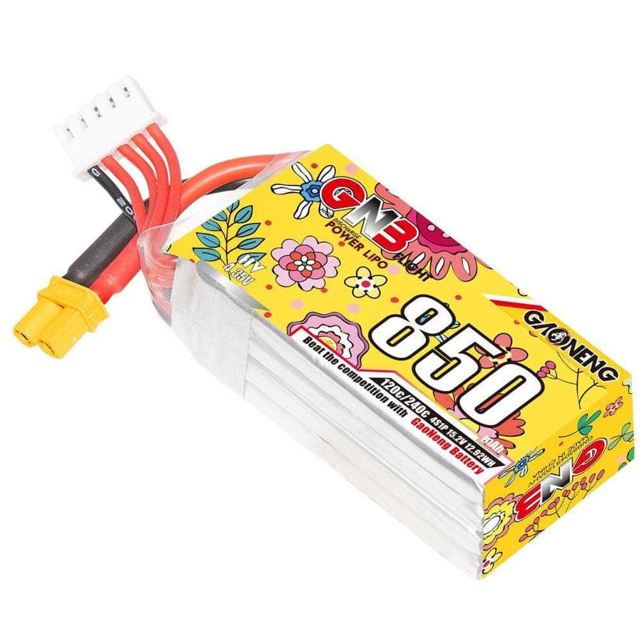 Gaoneng GNB 15.2V 4S 850mAh 120C LiHV Micro Battery - XT30 at WREKD Co.