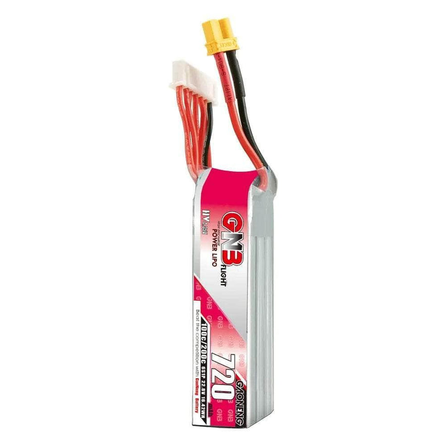 Gaoneng GNB 22.8V 6S 720mAh 100C LiHV Micro Battery (Long Type) - XT30 at WREKD Co.