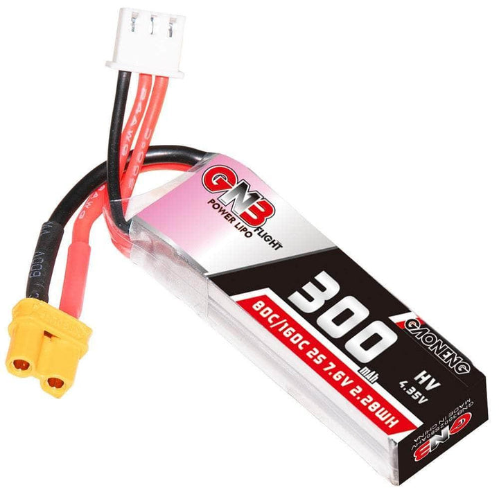 Gaoneng GNB 3.6V 2S 300mAh 80C LiHV Whoop/Micro Battery - XT30 at WREKD Co.