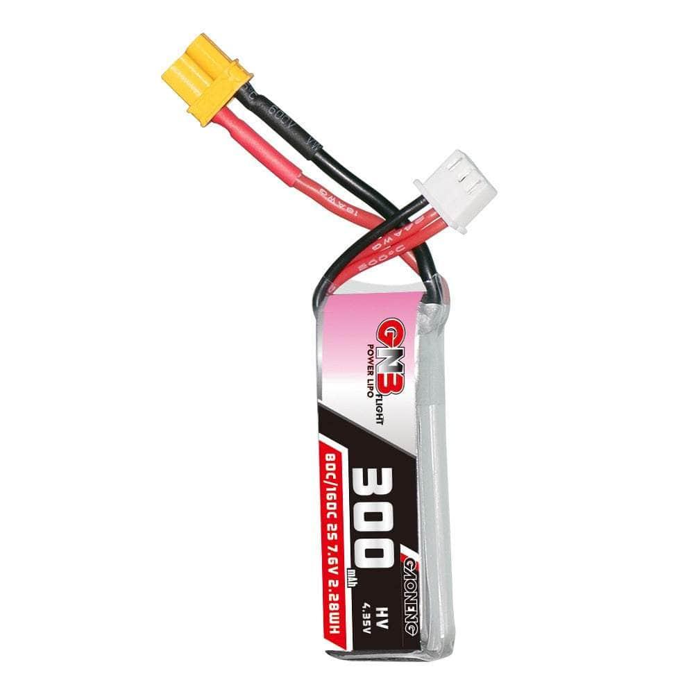 Gaoneng GNB 3.6V 2S 300mAh 80C LiHV Whoop/Micro Battery - XT30 at WREKD Co.