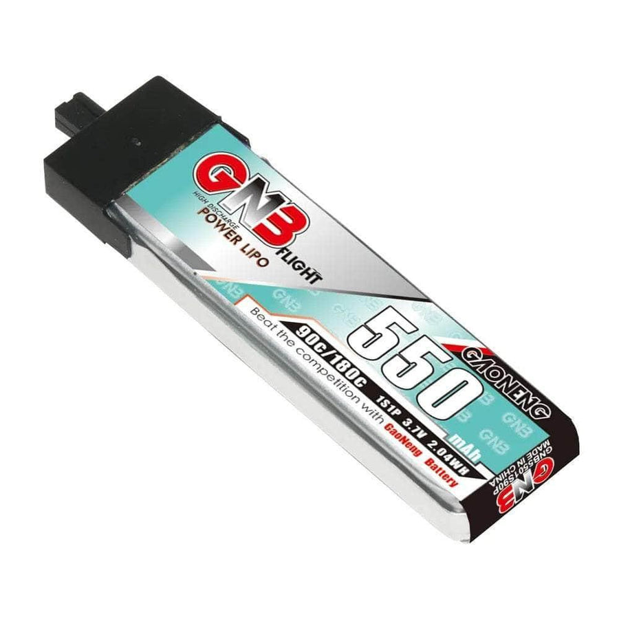 Gaoneng GNB 3.7V 1S 550mAh 90C LiPo Whoop/Micro Battery w/ Plastic Head - A30 at WREKD Co.