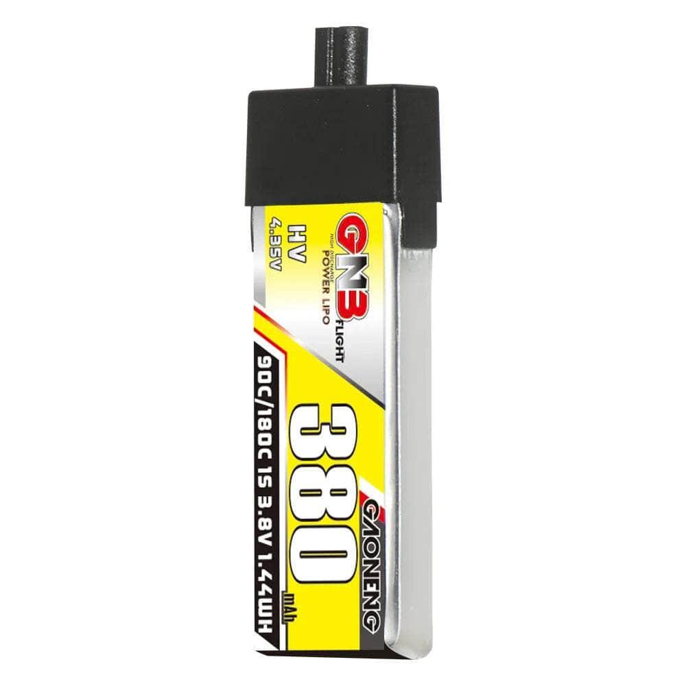 Gaoneng GNB 3.8V 1S 380mAh 90C LiHV Whoop/Micro Battery w/ Plastic Head - A30 at WREKD Co.