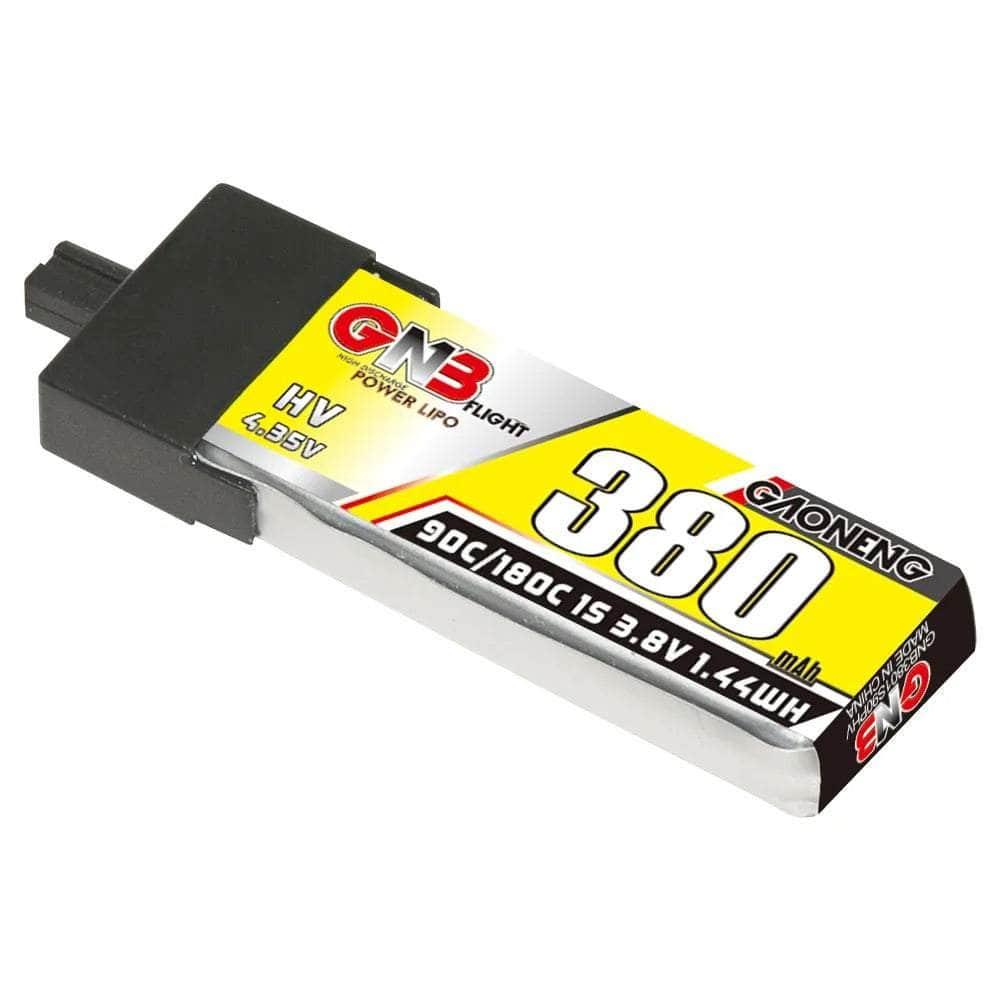 Gaoneng GNB 3.8V 1S 380mAh 90C LiHV Whoop/Micro Battery w/ Plastic Head - A30 at WREKD Co.