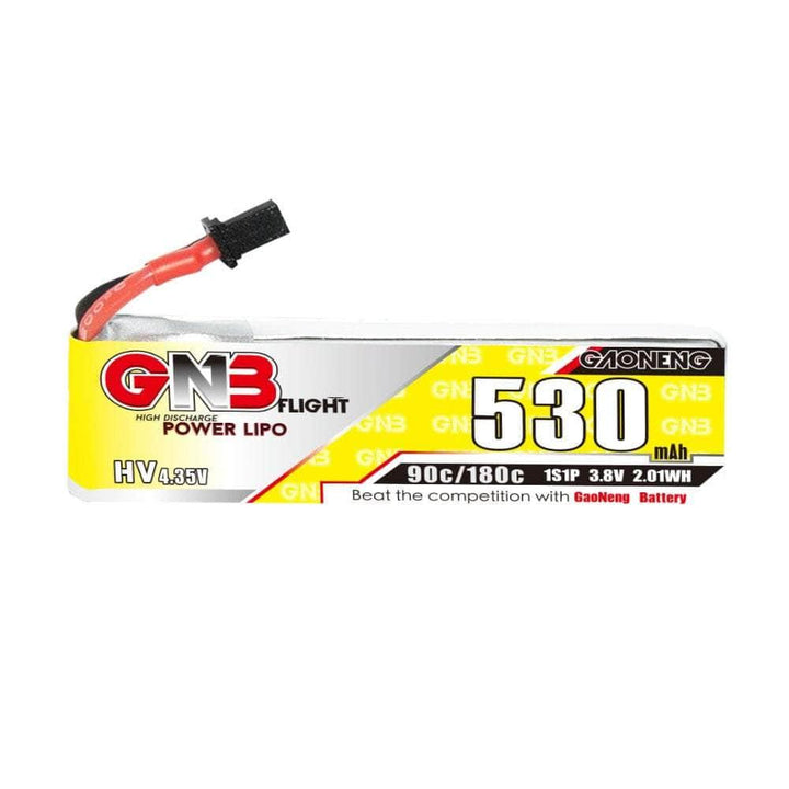 Gaoneng GNB 3.8V 1S 530mAh 90C LiHV Whoop/Micro Battery w/ Cabled - A30 at WREKD Co.