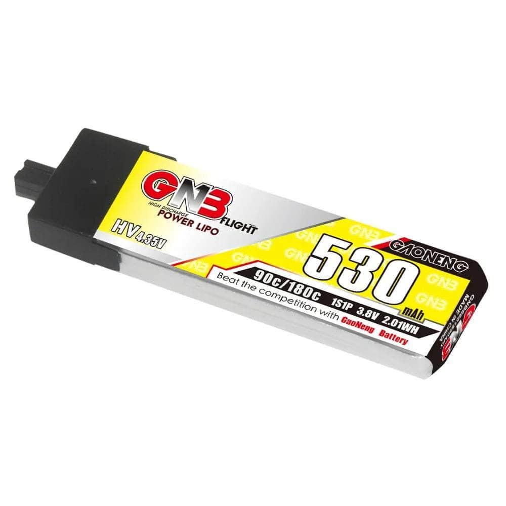 Gaoneng GNB 3.8V 1S 530mAh 90C LiHV Whoop/Micro Battery w/ Plastic Head - A30 at WREKD Co.