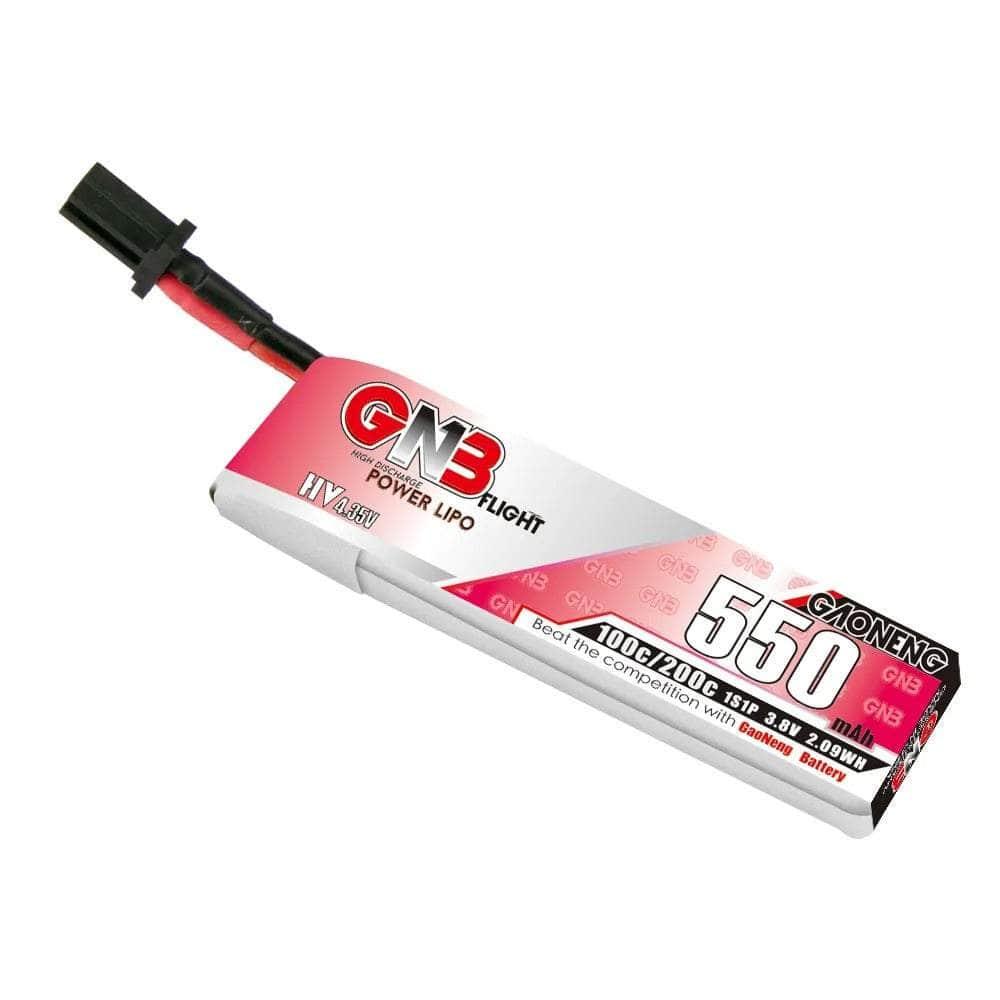 Gaoneng GNB 3.8V 1S 550mAh 100C LiHV Whoop/Micro Battery w/ Cabled - A30 at WREKD Co.