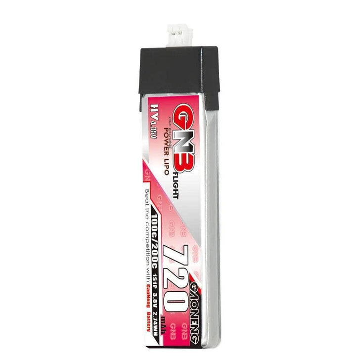 Gaoneng GNB 3.8V 1S 720mAh 100C LiHV Whoop/Micro Battery w/ Plastic Head - PH2.0 at WREKD Co.