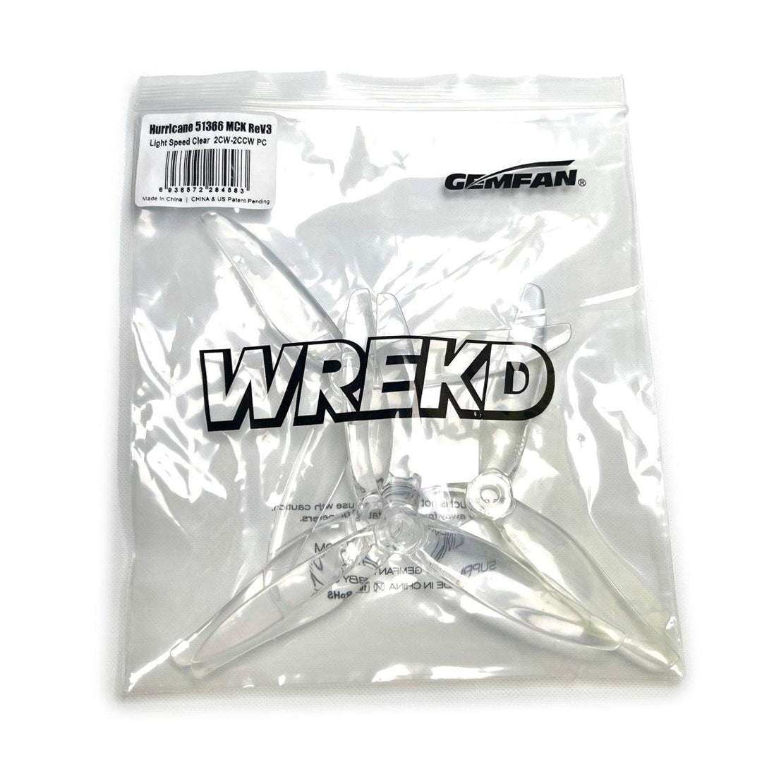 Gemfan Hurricane 51366 MCK ReV3 Propeller (2CCW+2CW) - Choose Color at WREKD Co.