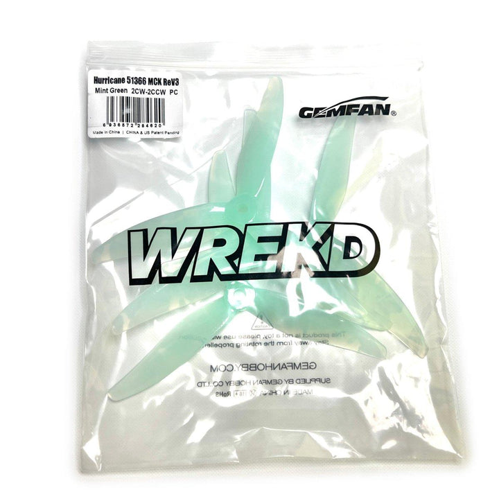 Gemfan Hurricane 51366 MCK ReV3 Propeller (2CCW+2CW) - Choose Color at WREKD Co.