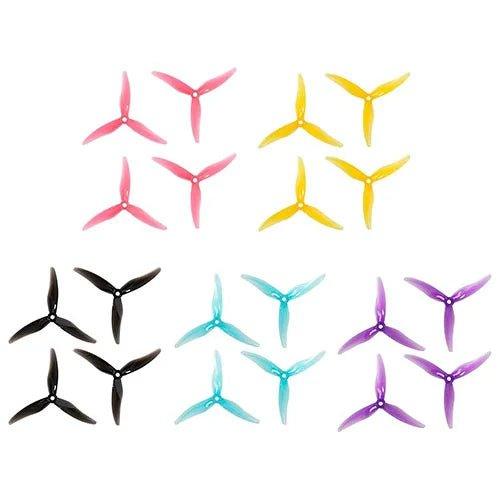 Gemfan Hurricane 51477 All Colors Bundle 5.1”x3.7” Bardwell 3-Blade Propeller (5 Sets) at WREKD Co.