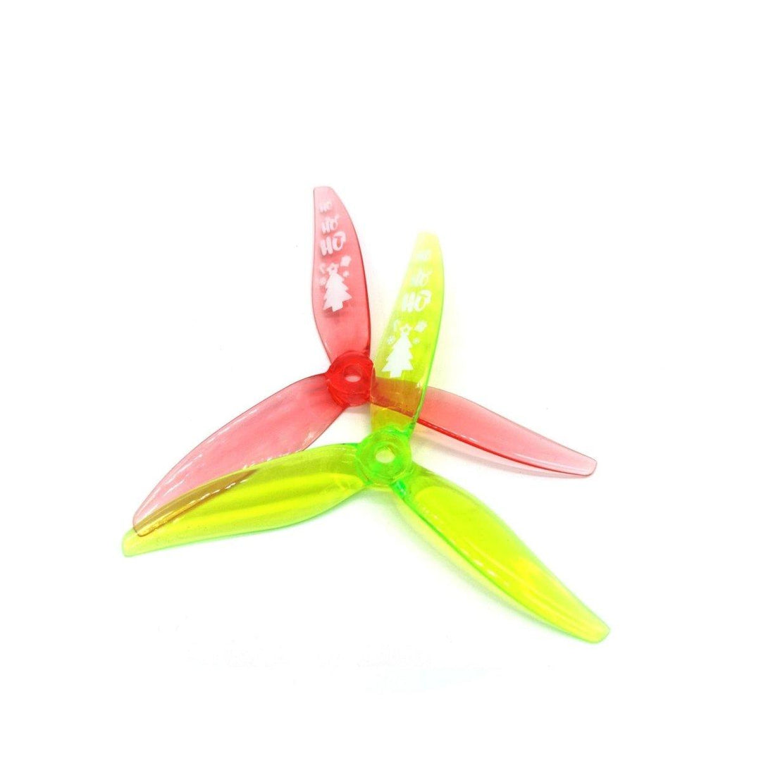 Gemfan Hurricane MCK ReV3 51366 5128-3 / 5.1" Christmas Holiday Edition Tri-Blade FPV Drone Props (4 Pairs) at WREKD Co.