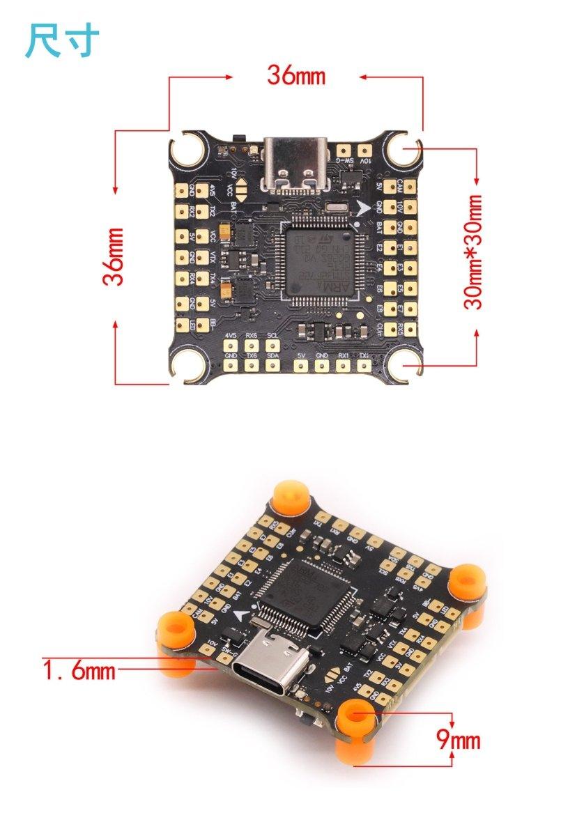 HAKRC F722 V2 Flight Controller OSD BEC 5V/3A 10V/2.5A 30x30mm at WREKD Co.