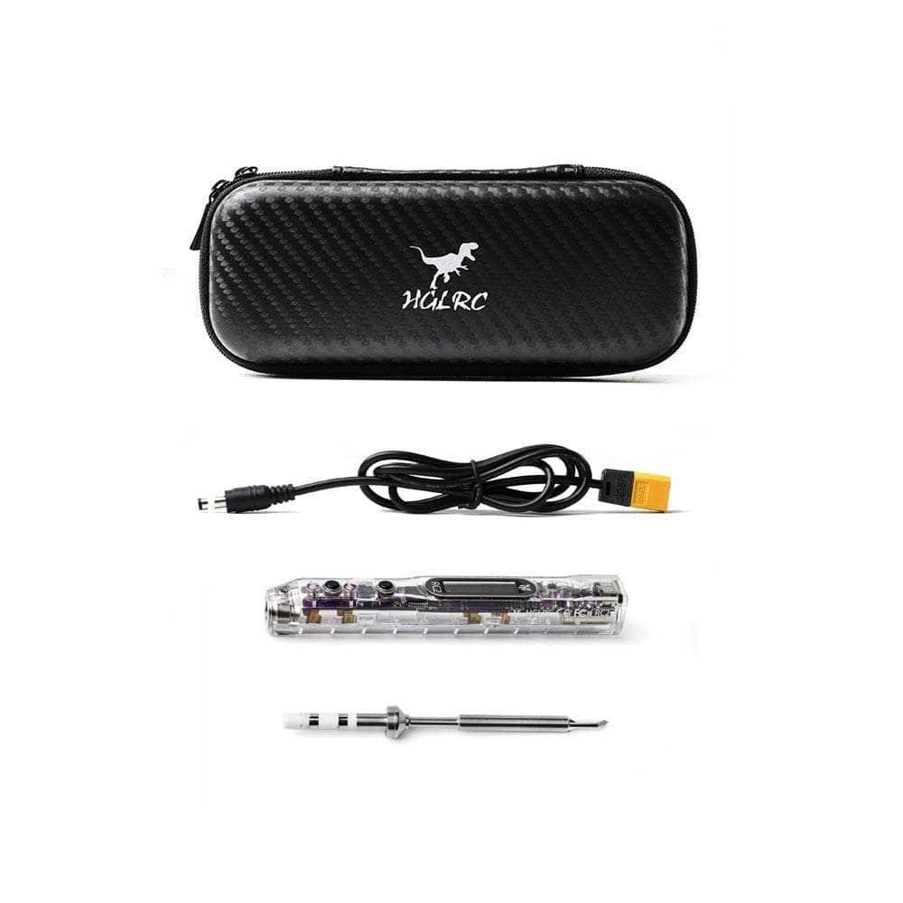 HGLRC RC2 Smart Soldering Iron - Transparent Case & Purple PCB at WREKD Co.