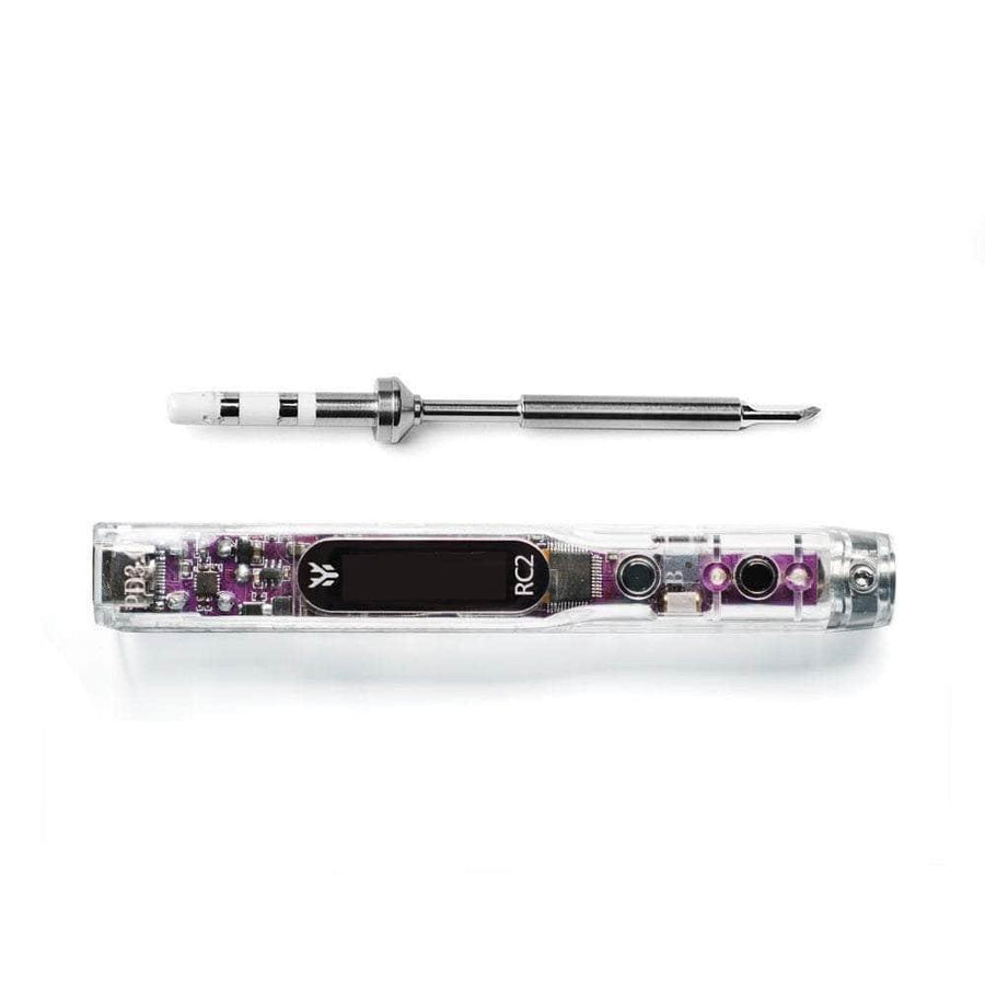 HGLRC RC2 Smart Soldering Iron - Transparent Case & Purple PCB at WREKD Co.