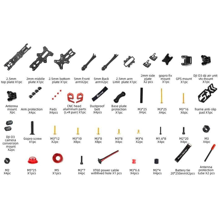 HGLRC Sector D5 O3 5" Freestyle Frame Kit at WREKD Co.