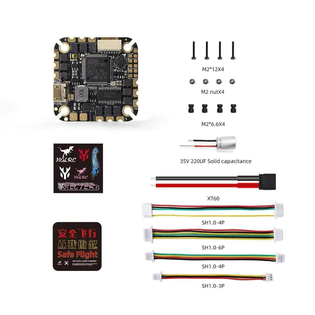 HGLRC SPECTER F722 4-6S AIO Whoop/Toothpick Flight Controller (w/ 40A 8Bit 4in1 ESC) - MPU6000 at WREKD Co.