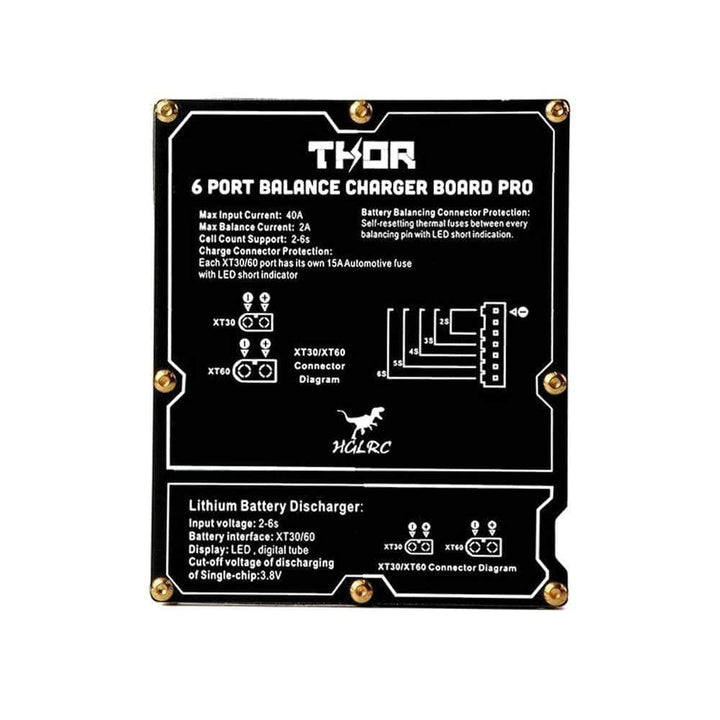 HGLRC Thor Pro 2-6S XT30 / XT60 Parallel Balance Charging Board (6 Port) at WREKD Co.