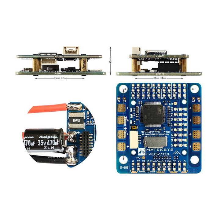 Matek F405-VTOL Flight Controller - 25x25mm/35x35mm