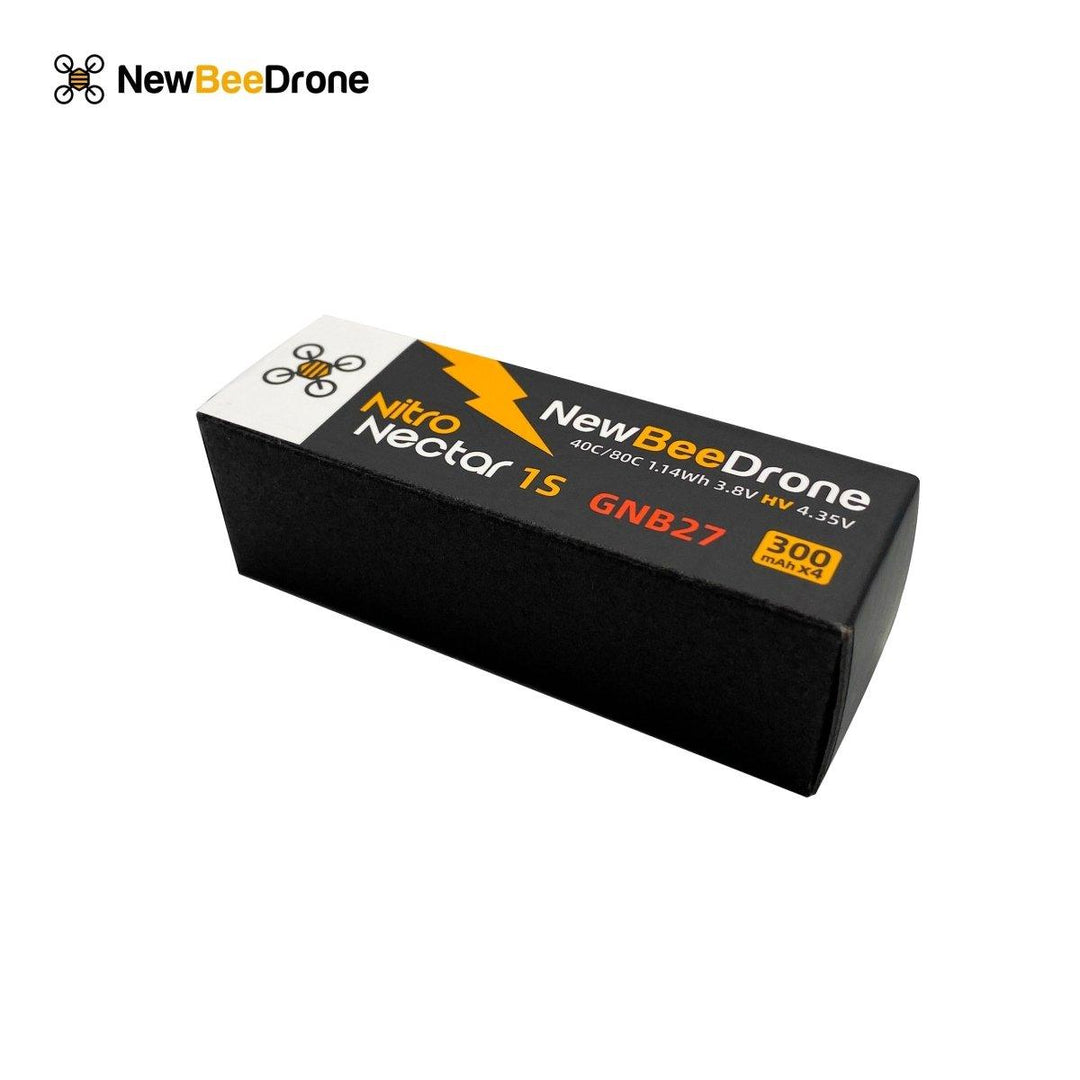 NewBeeDrone Nitro Nectar Gold 300mAh 1S HV LiPo Battery with GNB27 (4 Battery) at WREKD Co.