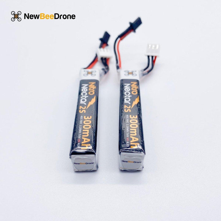 NewBeeDrone Nitro Nectar Gold 300mAh 2S HV LiPo Battery with GNB27 (2 Battery) at WREKD Co.