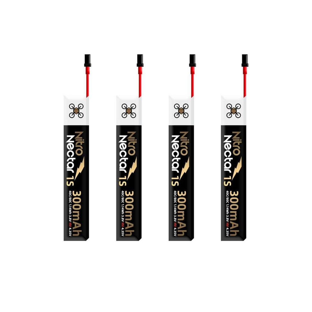 NewBeeDrone Nitro Nectar Gold 3.8V 1S 300mAh 40/80C LiHV Whoop/Micro Battery - Choose Version at WREKD Co.