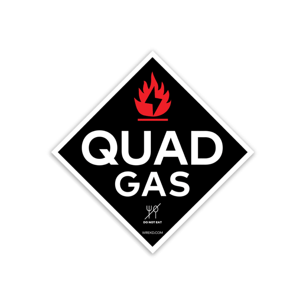 QUAD GAS Logo Sticker at WREKD Co.