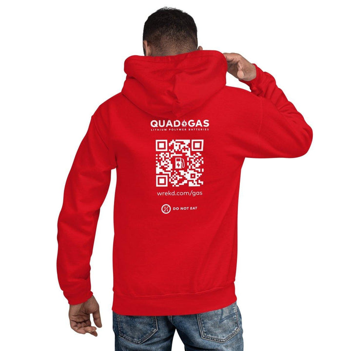 Quad Gas Red Unisex Hoodie at WREKD Co.