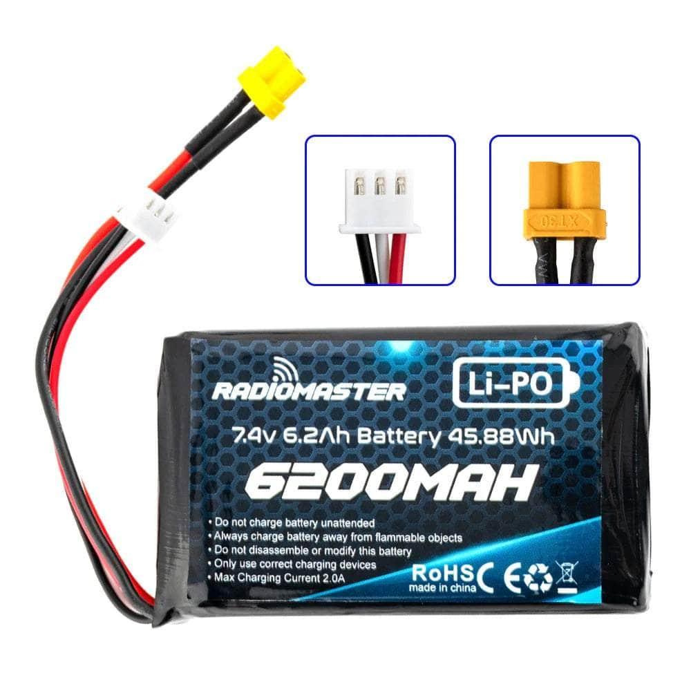 RadioMaster 7.4V 2S 6200mAh Li-Po Battery for Boxer / TX16S - XT30 at WREKD Co.