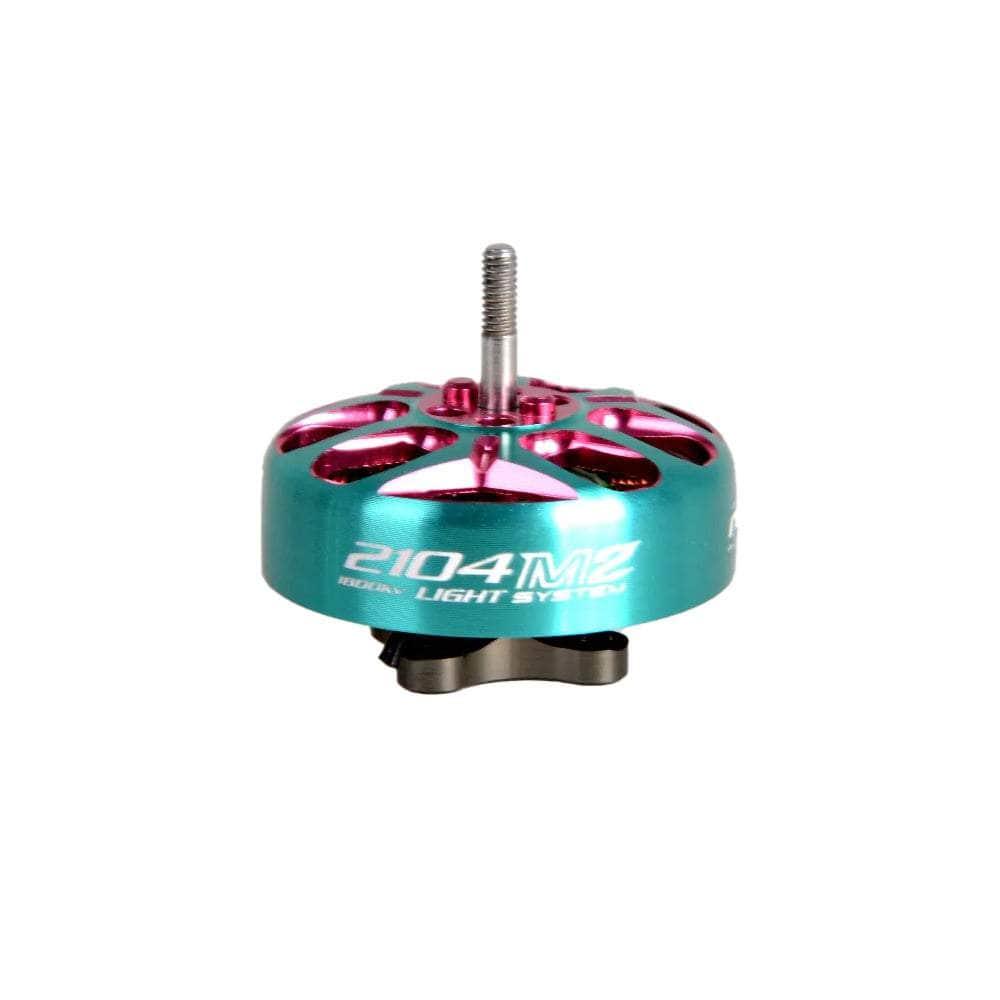 RCinPOWER GTS-V3 2104 Light 1800Kv Motor (2mm T-Mount) - Teal & Pink at WREKD Co.