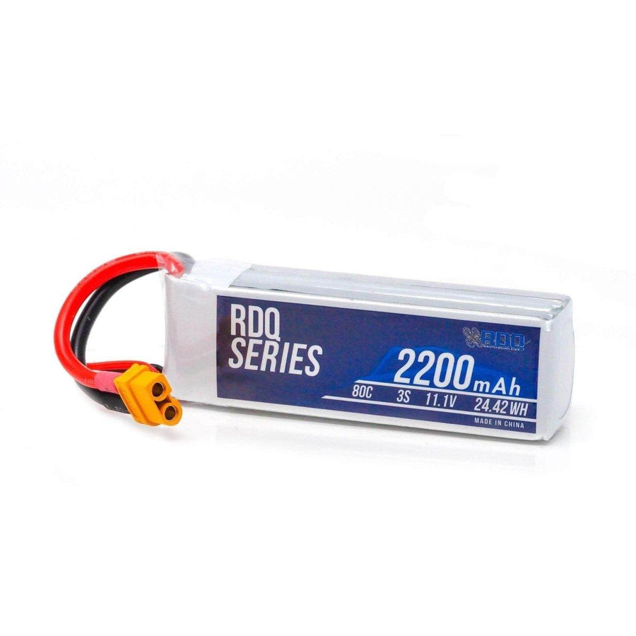 RDQ Series 11.1V 3S 2200mAh 80C FPV Wing or Drone LiPo Battery - XT60 at WREKD Co.