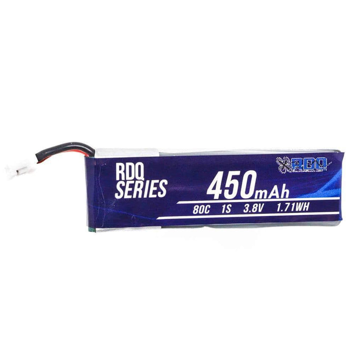 RDQ Series 3.8V 1S 450mAh 80C LiHV Whoop/Micro Battery for Tinyhawk - PH2.0 at WREKD Co.