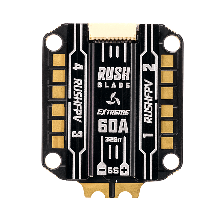 RUSHFPV Blade F722 Combo/Stack for Analog + 60A Extreme 3-6S BLHeli_32 128kHz 4-in-1 ESC - 30x30mm at WREKD Co.