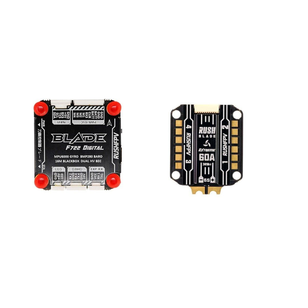 RUSHFPV Blade F722 Combo/Stack for Digital + 60A Extreme 3-6S BLHeli_32 128kHz 4-in-1 ESC For DJI Digital FPV System - 30x30mm at WREKD Co.