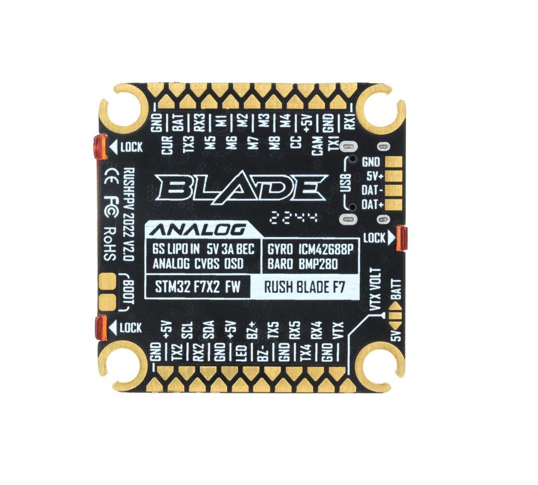 RUSHFPV Blade F722 V2 30x30mm Flight Controller for Analog at WREKD Co.