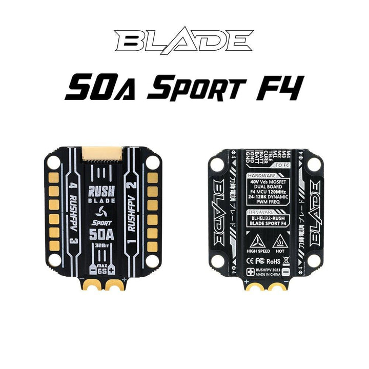 RUSHFPV Blade Sport 50A 30x30 F4 3-6S 4-in-1 24-128k ESC at WREKD Co.