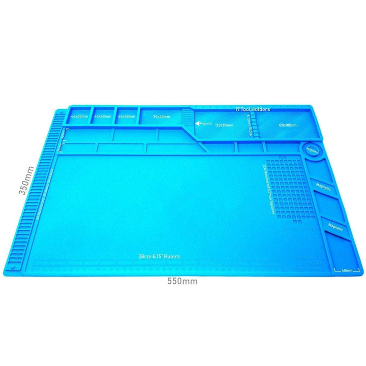 S-180A1 Large Heat Resistant Silicone Soldering Work Mat w/ Magnets at WREKD Co.