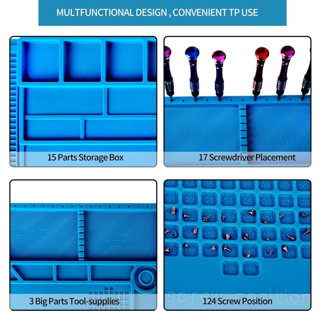 S-180A1 Large Heat Resistant Silicone Soldering Work Mat w/ Magnets at WREKD Co.