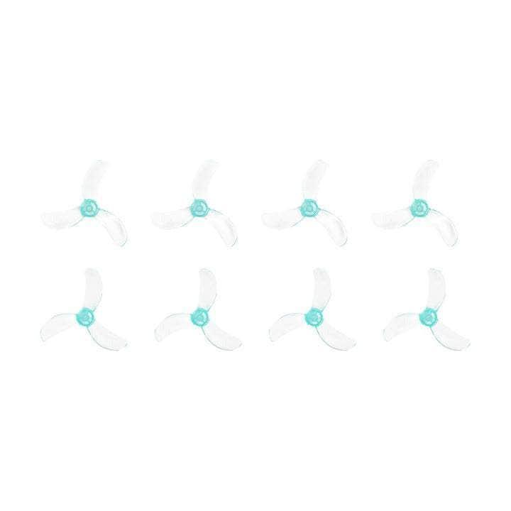 Sub250 Gemfan Pros Tri-Blade 40mm Micro/Whoop Prop 8 Pack - Teal (1.5mm Shaft) at WREKD Co.