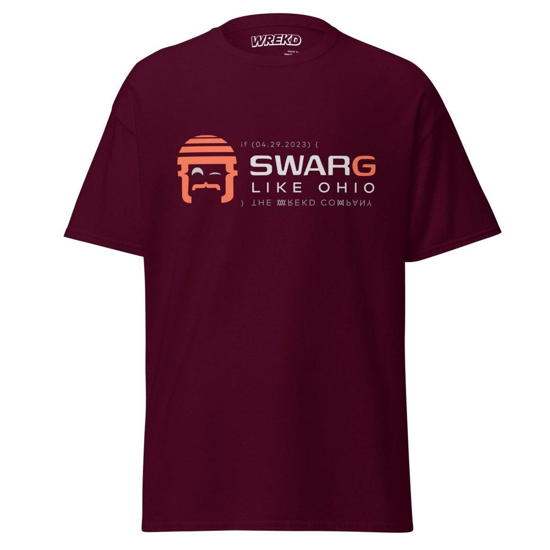 "SWARG LIKE OHIO" Goggle Dooms Day Men's Classic Tee at WREKD Co.