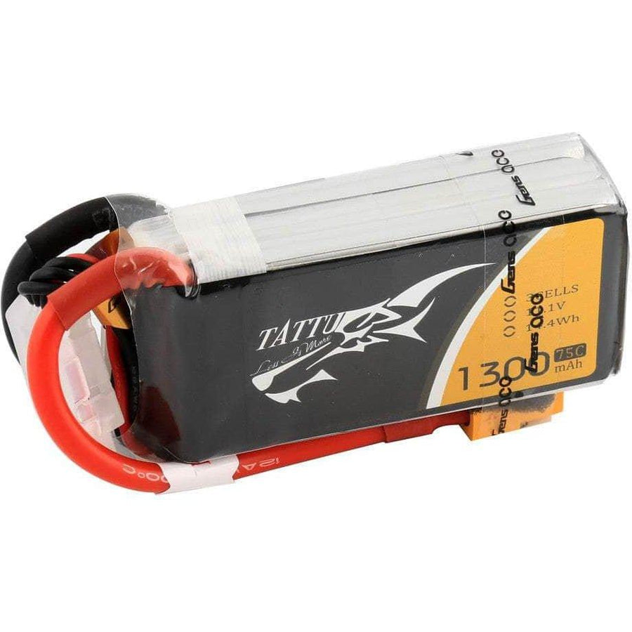 Tattu 11.1V 3S 1300mAh 75C LiPo Battery - XT60 at WREKD Co.