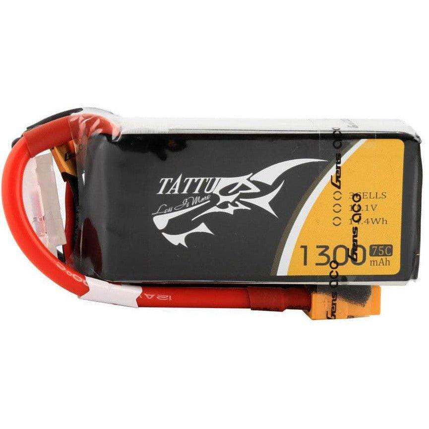 Tattu 11.1V 3S 1300mAh 75C LiPo Battery - XT60 at WREKD Co.