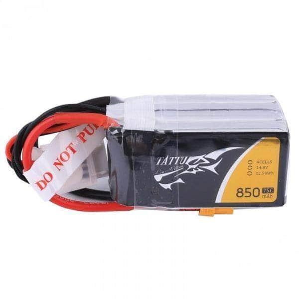 Tattu 14.8V 4S 850mAh 75C LiPo Micro Battery - XT30 at WREKD Co.