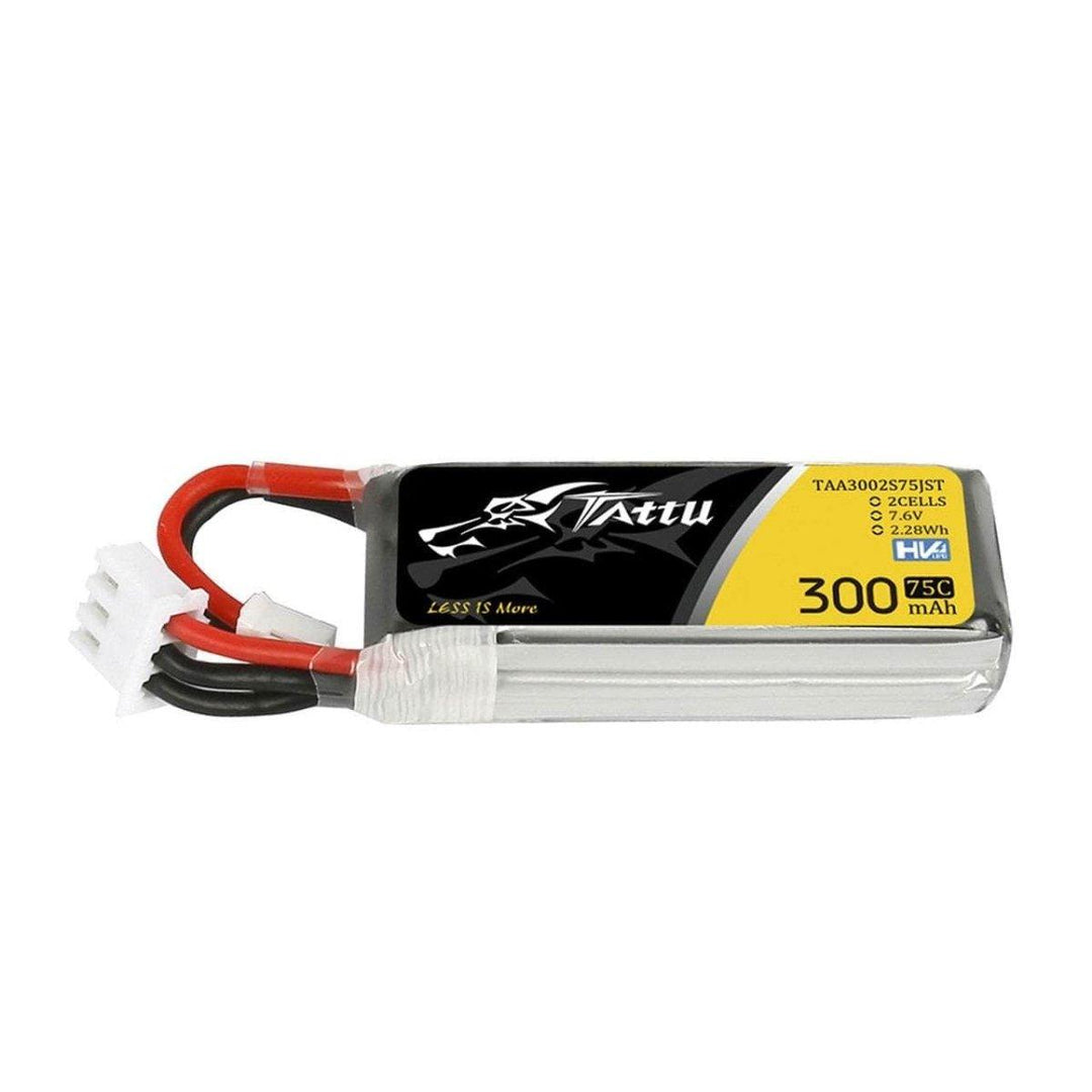 Tattu 7.6v 2S 300mAh 75C LiPo Micro Battery - JST at WREKD Co.