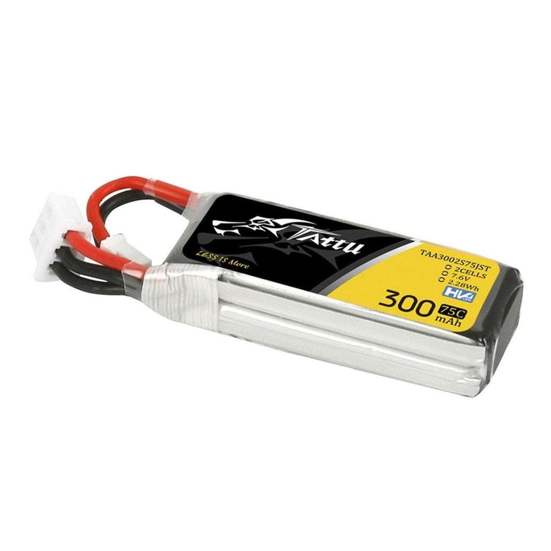 Tattu 7.6v 2S 300mAh 75C LiPo Micro Battery - JST at WREKD Co.