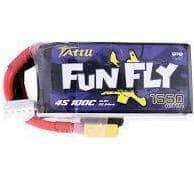 Tattu FunFly 14.8V 4S 1550mAh 100C LiPo Battery - XT60 at WREKD Co.