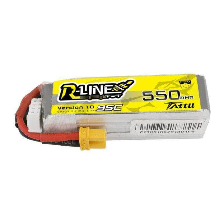 Tattu R-Line 11.1V 3S 550mAh 95C LiPo Micro Battery - XT30 at WREKD Co.