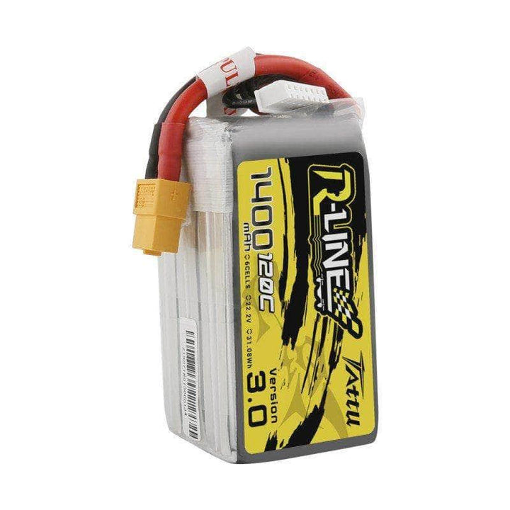 Tattu R-Line Version 3.0 22.2V 6S 1400mAh LiPo Battery - XT60 at WREKD Co.