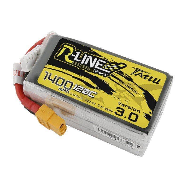 Tattu R-Line Version 3.0 22.2V 6S 1400mAh LiPo Battery - XT60 at WREKD Co.