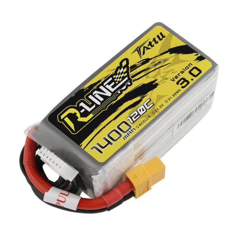 Tattu R-Line Version 3.0 22.2V 6S 1400mAh LiPo Battery - XT60 at WREKD Co.