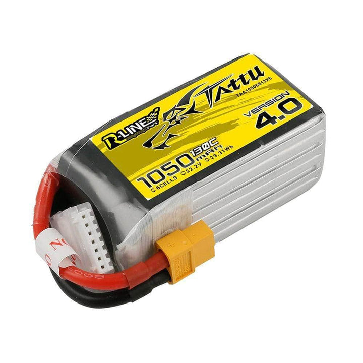 Tattu R-Line Version 4.0 22.2V 6S 1050mAh 130C LiPo Battery - XT60 at WREKD Co.